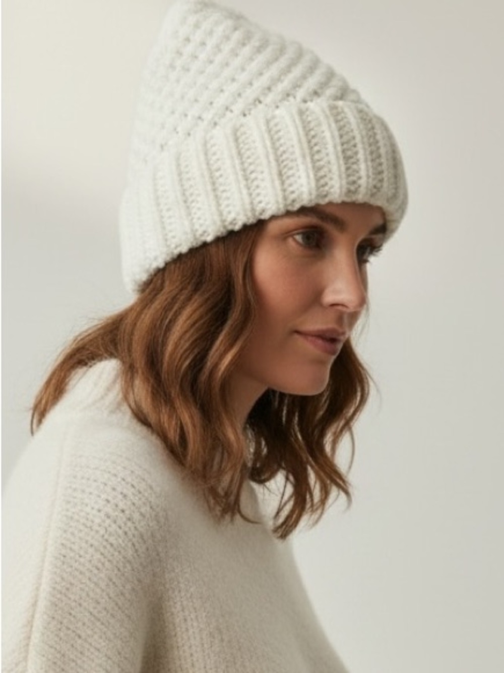 Loopy Mango Large Moss Stitch Merino Wool Beanie